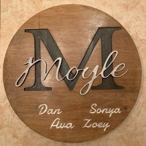 Custom made last name sign
